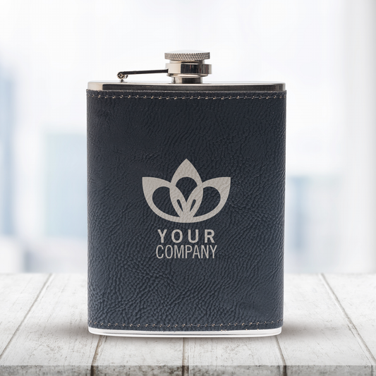 Engraved Leather Flasks